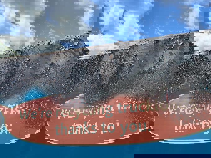 Side of rubbish truck burnt